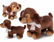 NICI  49312 Plyšový maskot Jezevčík Skida s šátkem 22cm stojící ZELENÝ