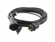 Venkovní prodlužovací kabel 20m / 1 zásuvka / černý / guma / 230 V / 1,5mm2