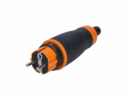 Solight zástrčka do vlhka, přímá, IP44, černá-oranžová