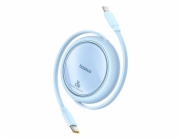Baseus Free2Pull Rozšiřitelný rychlonabíjecí kabel USB C na iP Ligtning 1 m 20 W Modrá