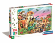 Clementoni - Puzzle 104 země dinosaurů