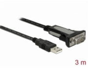 Delock Adapter USB Type-A to 1 x serial RS-232 DB9 - USB / sériový kabel - USB (M) do DB-9 (M) - 3 m - křídlové šrouby