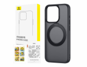 Phone Case with Stand Baseus SkyRing 360° for iP 15 +tempered-glass and cleaning kit (black)