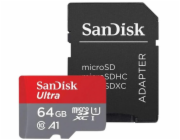 SanDisk Ultra - Paměťová karta flash (adaptér microSDXC na SD zahrnuto) - 64 GB - A1 / UHS-I U1 / Class10 - microSDXC UHS-I