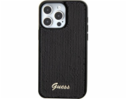 Guess  GUHCP15SPSFDGSK iPhone 15 6.1 černo/černé pevné pouzdro Sequin Script Metal