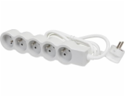 Legrand HELMO Standardní prodlužovací kabel 5x2P+Z s 1,5m kabelem 3x1,0 mm2 bílá/světle šedá 049480
