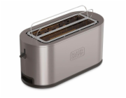 Topinkovač Black+Decker, BXTO1501E, 7 nastavení úrovně, 2 dlouhé otvory, funkce stop, rozmrazování, opětovný ohřev, 1500 W