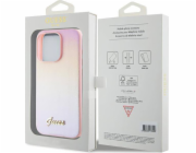 Guess  GUHCP15LPSAIRSP iPhone 15 Pro 6.1 růžové/růžové pevné pouzdro Saffiano Iridescent Script