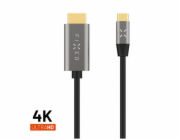 Kabel FIXED s konektory USB-C/HDMI, USB-C 3.1 Gen 2 18Gbps, HDMI 2.0 4K60Hz, 2m, šedý