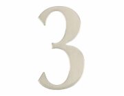Číslo dveří "3", nerezová ocel, 62 mm