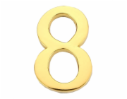 Číslo dveří "8", zlatá barva, 45 mm