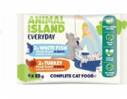 ANIMAL ISLAND Everyday Turkey and White fish fillets in broth Box - mokré krmivo pro kočky - 4 x 85g