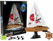 Lean Sport Boat Dálkově ovládaná plachetnice Výška 50 cm Kormidlo na dálkové ovládání 27 Mhz 15 km/h
