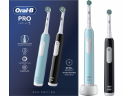 Sada zubních kartáčků Oral-B Pro Series 1 Cross Action 2-balení černá + modrá černá/modrá
