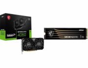 Grafická karta MSI GeForce RTX 4060 VENTUS 2X BLACK 8G OC + Spatium M480 Pro 1TB M.2 2280 PCI-E x4 Gen4 NVMe