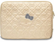 Sourcing Pouzdro Hello Kitty Sleeve HKCSZPEKHBPD 14 zlatých/zlatých prošívaných mašlí z PU na zip