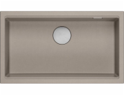 GraniteQ LOGAN 110 dřez GraniteQ dřez soft taupe 76x44x23,5 cm 1-miska závěsná s ručním sifonem nerez