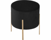 Pouffe Atmosphera Black se zlatými nožičkami Black Velvet