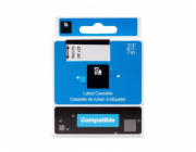 PRINTLINE kompatibilní páska s DYMO, 40913 S0720680, 9mm,7m, černý tisk/bílý podklad, D1