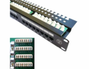 DATACOM Patch panel 24x RJ-45,Cat5e UTP, 19" s vyvázáním, horní zářez