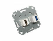 Zásuvka HDMI+USB LIREGUS EPSILON, barva bílá