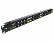 POE Patch panel/ UTP cat.5e 12p/ 1U/ Black (provedení 19" rack)