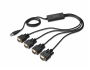 Digitus Adaptér USB na sériový port, RS232 4 x RS232, typ kabelu, Čipset: FT4232H, 1,5 m