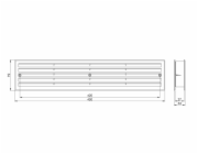 Dveřní větrací mřížka EUROPLAST VR459, 450 x 92 mm