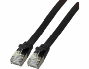 EFB Flat RJ45 U/FTP patch kabel, kat. 6A, PVC, 0,5 m, černý (K5545SW.0.5)