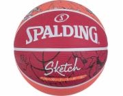 Basketbalový míč Spalding Street Sketch Dribble, červený, velikost 7