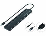 Conceptronic USB HUB CONCEPTRONIC USB-Hub 7-Port 2.0 ->7x2.0 extra m.Netzteil sw