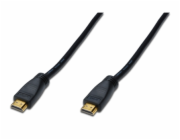 DIGITUS HDMI 3D propojovací kabel s integrovaným zesilovačem,10m, AWG28, 2x stínění, M/M, UL, zlacené konektory, černý