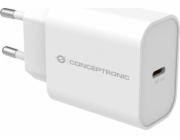 Conceptronická nabíječka CONCEPTRONIC Ladegerät 1Port 20W, USB-C PD weiß