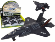 LeanToys Letadlo Třecí pohon Světla Zvuky 1:72 Černá