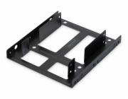 Montážní rámeček / SSD / HDD adaptér 2x 2,5&quot; na 3,5&quot; (ATA, SATA, SSD) kovový, set, černý