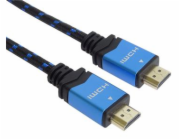 PremiumCord kphdm2m015 PremiumCord Ultra HDTV 4K@60Hz kabel HDMI 2.0b kovové+zlacené konektory 1,5m bavlněné opláštění kabelu