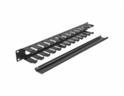 19" panel pro správu kabelů se 2 otvory, vedení kabelů