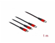 USB Ladekabel, USB-C Stecker > Micro-USB + USB-C + Lightning Stecker