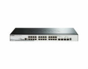 D-Link 28portový Smart Managed PoE Gigabit Stack Switch 2x 10G|zelený 3.0 24x - Switch - Optické vlákno (LWL)