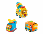 Tut Tut Baby Flitzer - sada 3 kočárků, vrtulník, míchačka na beton, autíčko