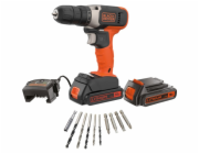 BLACK+DECKER akumulátorový vrtací šroubovák BCD001C1, 18V