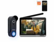 EVOLVEO DoorPhone W7, Sada domácího bezdrátového videotelefonu s WiFi černý stříbrný monitor