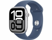 Hodinky Apple Watch Series 10 GPS + Cellular 42mm Silver Aluminium Case with Denim Sport Band-M/L