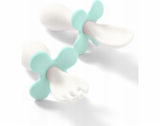 Ergonomický příbor pro děti Baby Ono bílozelený