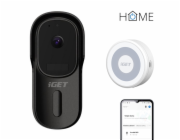 iGET HOME Doorbell DS1 Black + CHS1 White - WiFi bateriový videozvonek, set s reproduktorem, CZ app