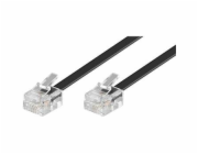 Kabel telefonní rovný 6P4C plug - 6P4C plug 15m - černý