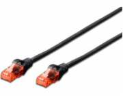 Digitus Patch Cable, CAT 6 UTP, AWG 26, měď, černý 3m