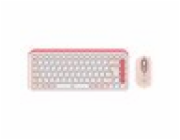 Logitech POP Icon Combo - Klávesnice a sada myši - bezdrátový - Bluetooth LE - QWERTY - US mezinárodní - ružová, bělavá
