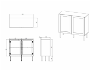 JUTA 2D komoda 100x39,5x90 černá + linol calabria