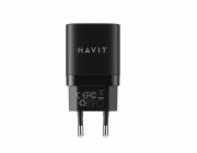 Havit UC30 EU - Dvouportová cestovní nabíječka GaN 33 W, bílá